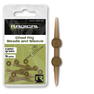 Zebco Radical Chod Rig Beads and Sleeve - Camo Green - 5 Stk.