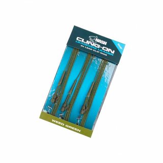 Nash Cling on  Leadcore leader - 3 Lead clip Rigs - 1 m - Weed Green