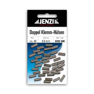 Jenzi Quetsch-Doppel-Hülsen - 0,8 mm - ca. 40 Stk.